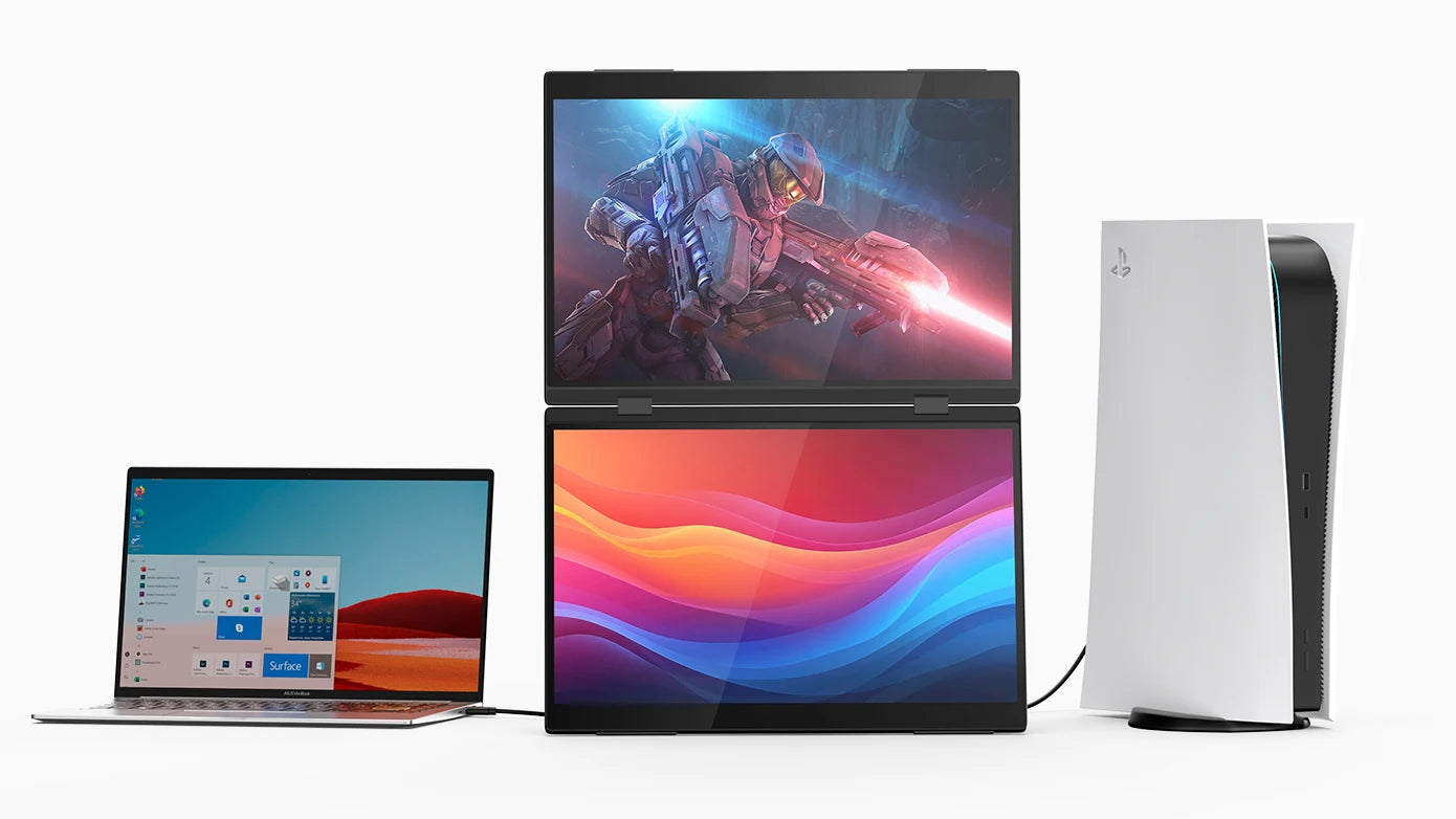 UPERFECT Delta Pro Touch 16" 2.5K 1600P Dual Touch Monitor with Touch Pen - Foldable Travel Display for Laptop, PC, Mac, and Windows via USB-C and HDMI - Limetastore