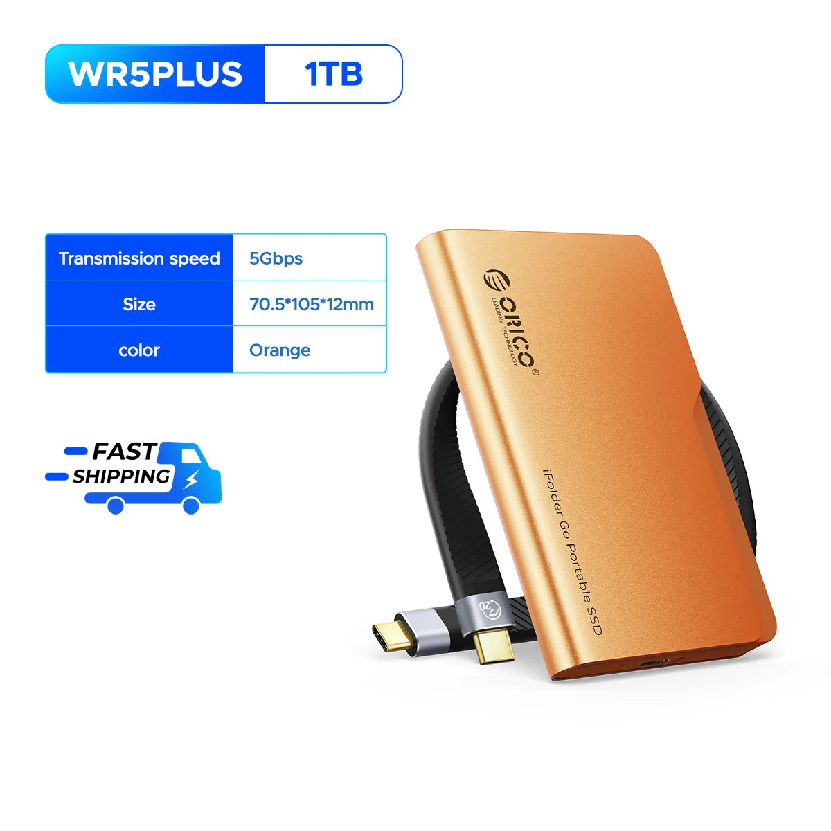 ORICO iFolder Go 1TB External SSD – USB 3.2 Gen1 Portable Solid State Drive for iPhone 16/15 Series
