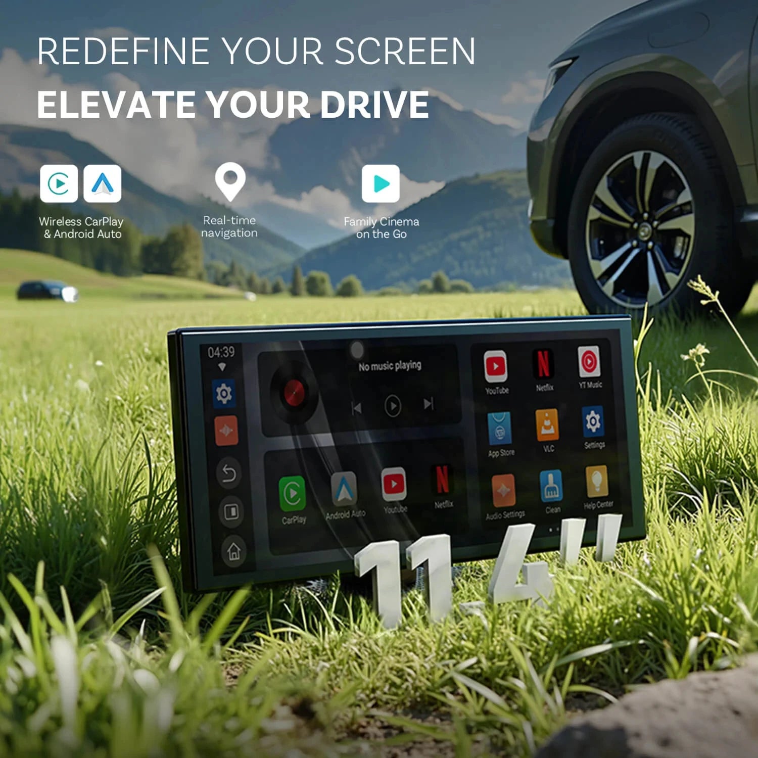 OTTOCAST ScreenFlow 11.4" Android 13 Wireless Car Display