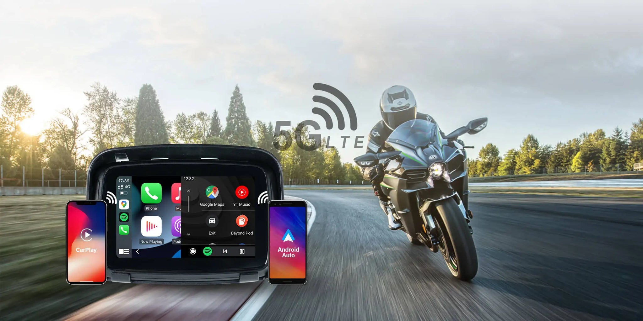 OTTOCAST Lite C5 Motorcycle Wireless CarPlay GPS Display