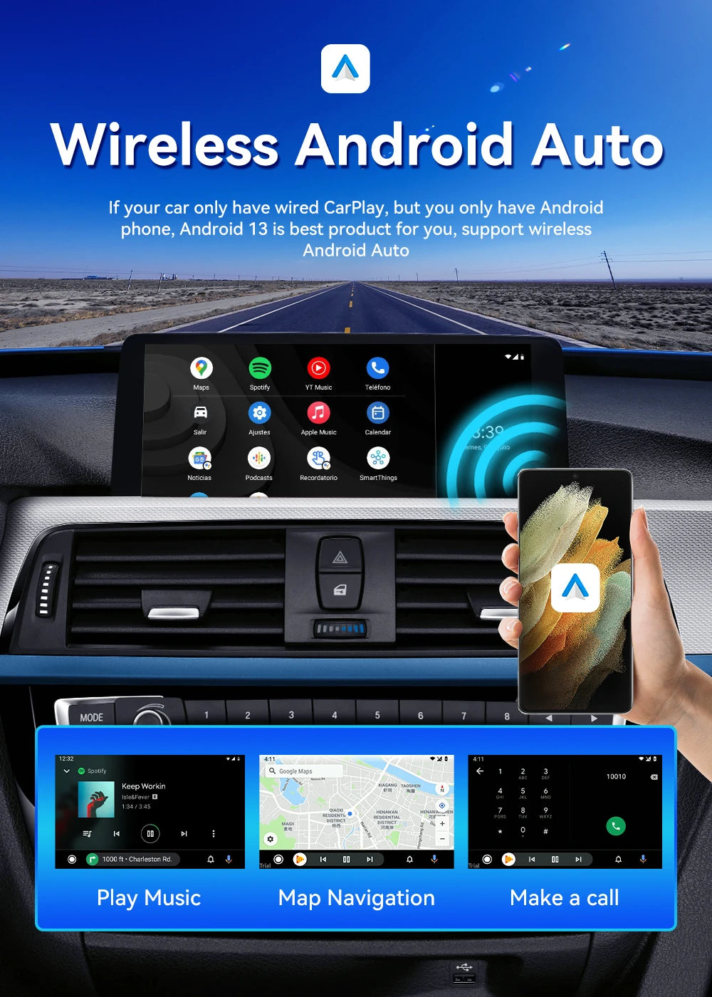CarlinKit Android 13 8+128GB SIM Wireless CarPlay AI Box