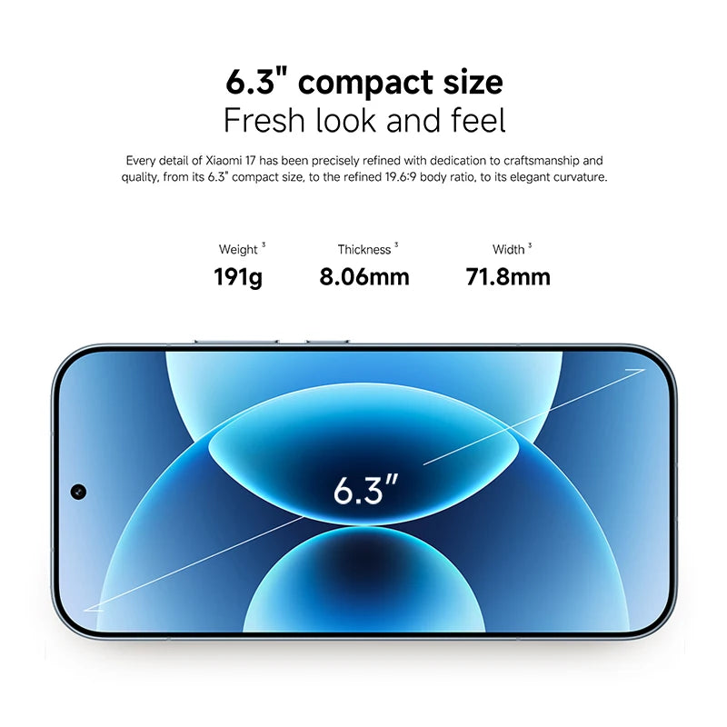 FR Warehouse Global Version Xiaomi 17 Smartphone Snapdragon® 8 Elite Gen 5 CPU Leica Camera 6330mAh 100W HyperCharge 6.3" OLED D - Limetastore