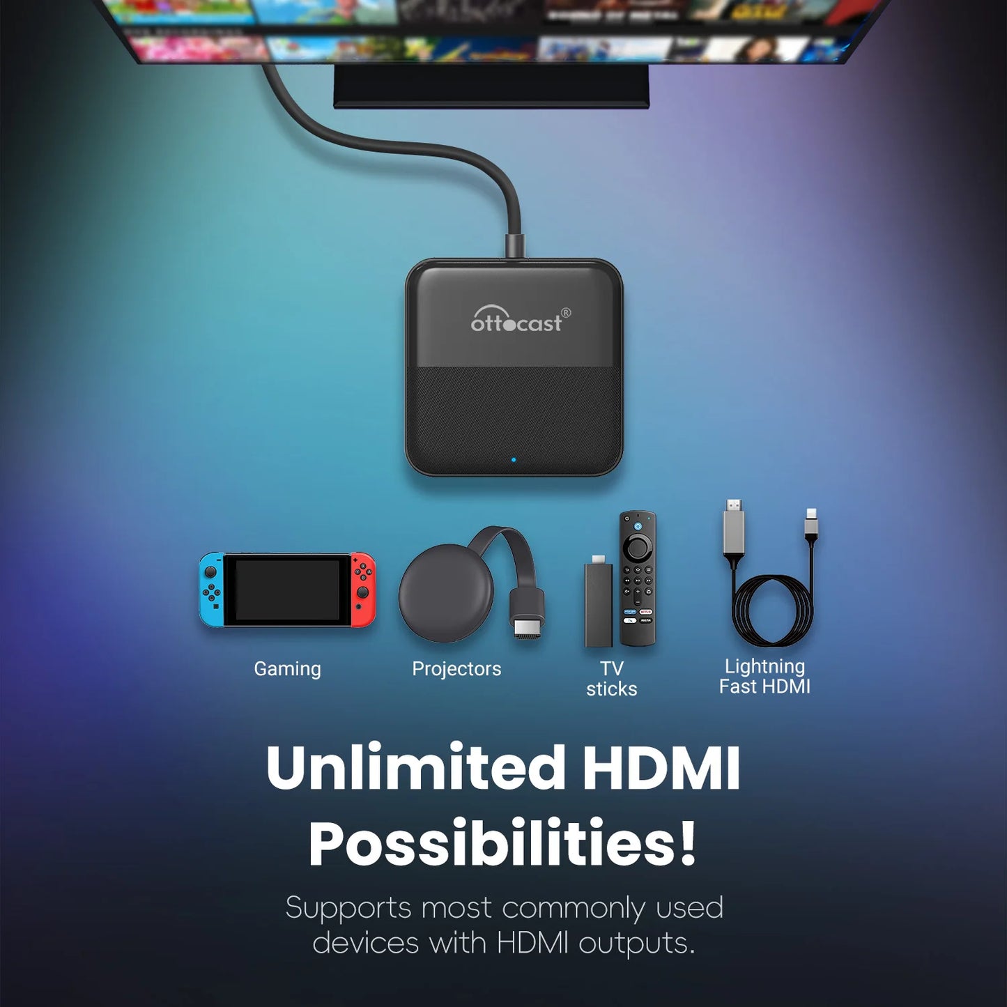 OTTOCAST Express Car TV Mate Wireless CarPlay HDMI Adapter