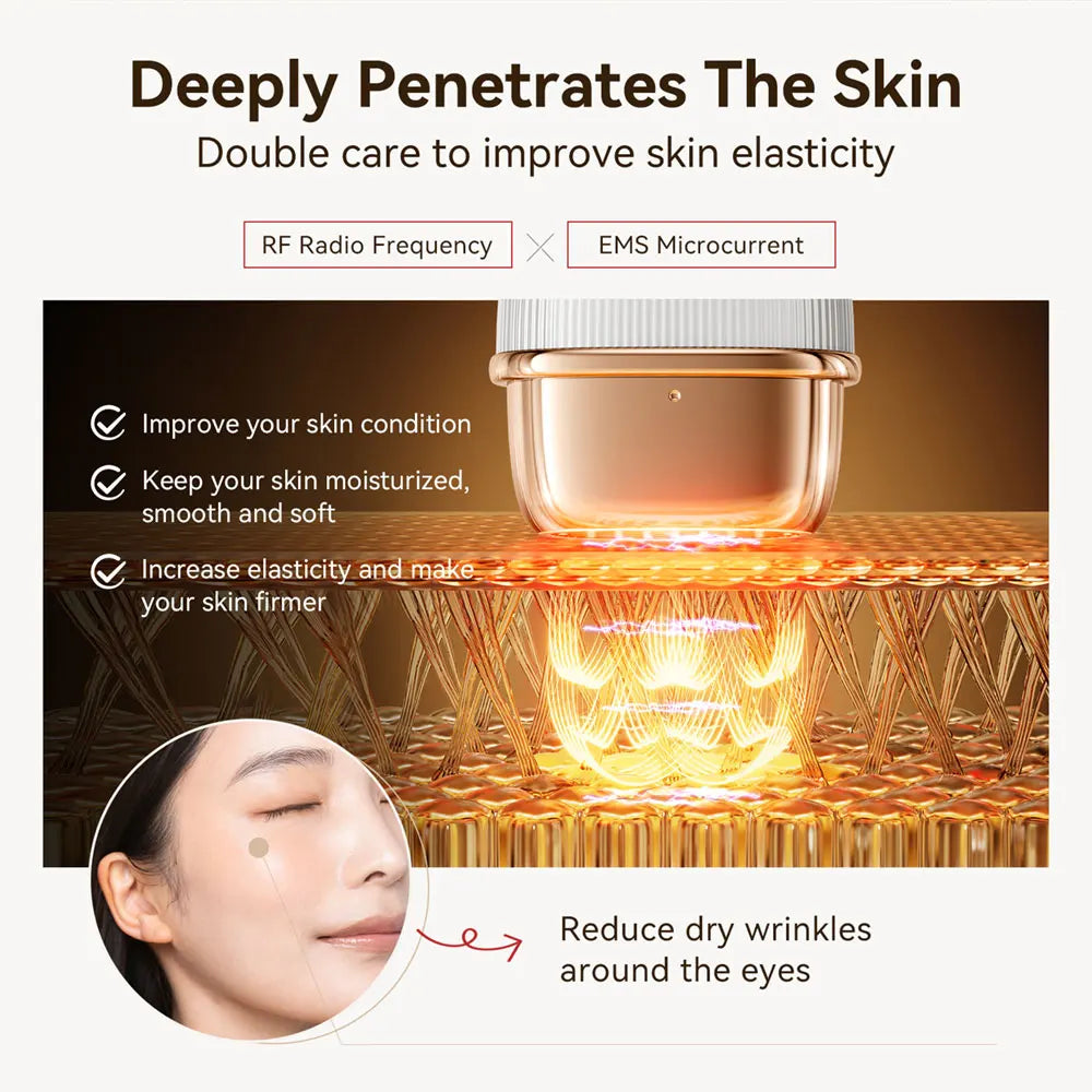 ANLAN RF Facial Device | Multi‑Polar RF, EMS Lifting, 3‑Color Light, 24K Gold
