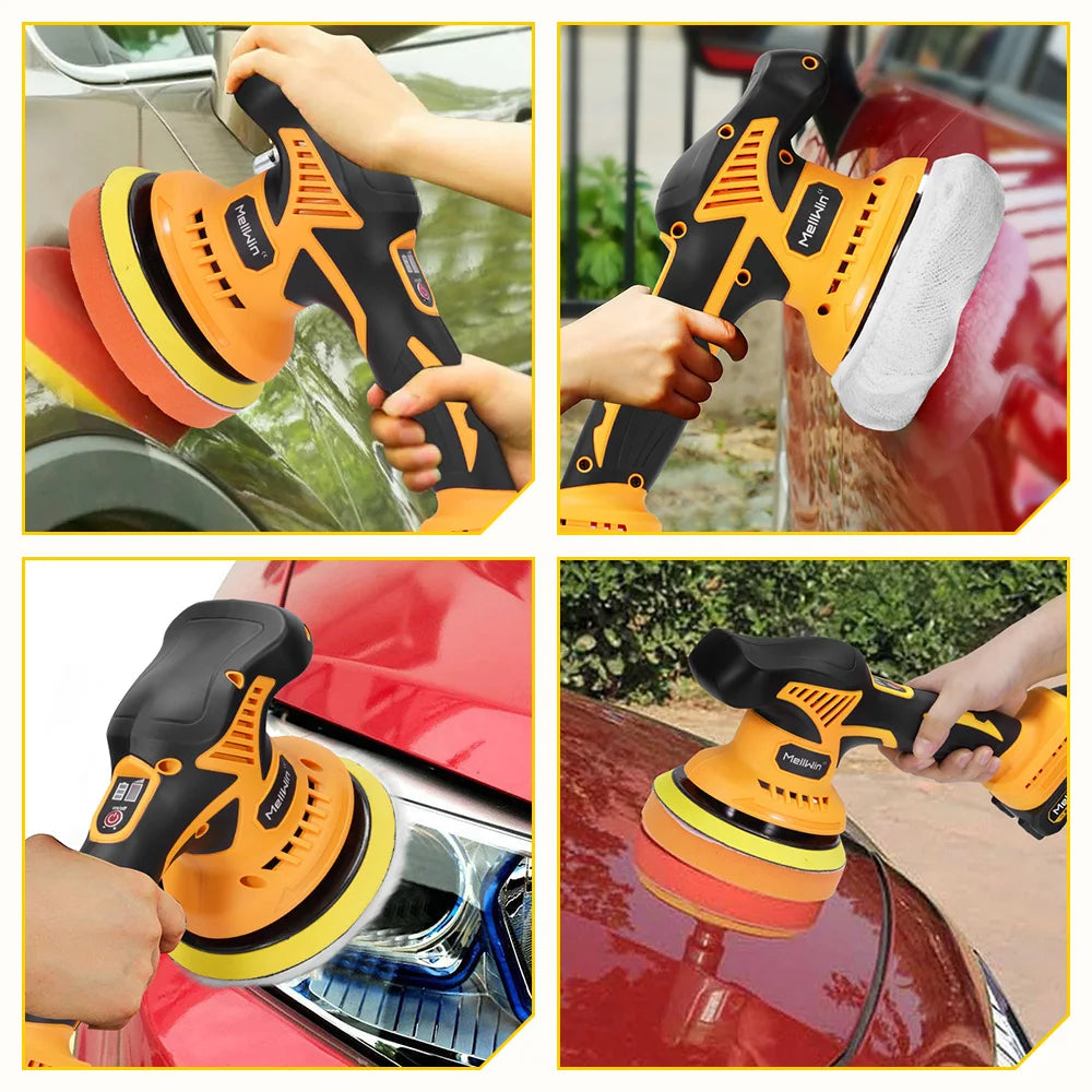 MELLWIN 150mm Cordless Electric Car Polisher 8 Adjustment Car Polishing Waxing Sanding Power Tool For Makita 18V Battery Pin - Limetastore