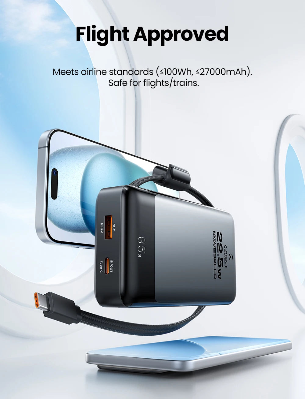 MOVESPEED MSP17 Power Bank 10000mAh 2-in-1 with Folding EU Plug