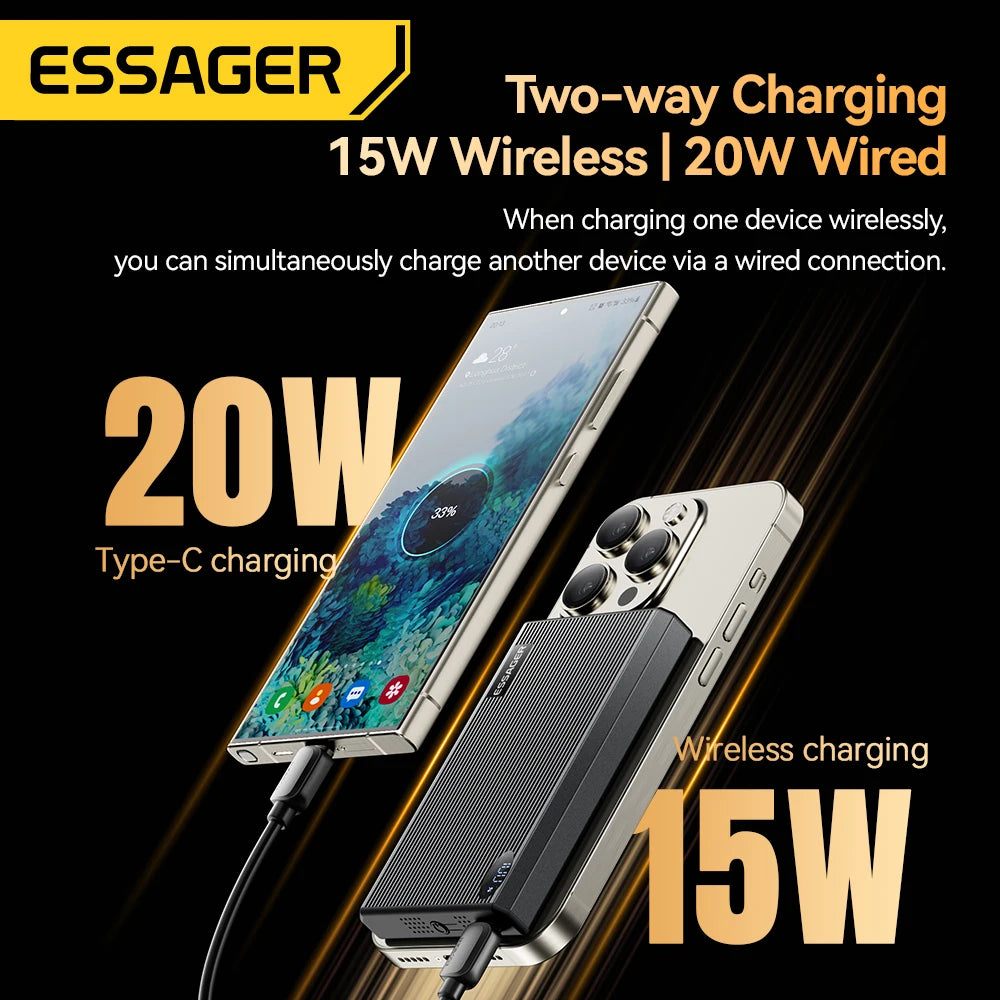 ESSAGER Thin Magnetic Power Bank 20W 10000mAh MagSafe