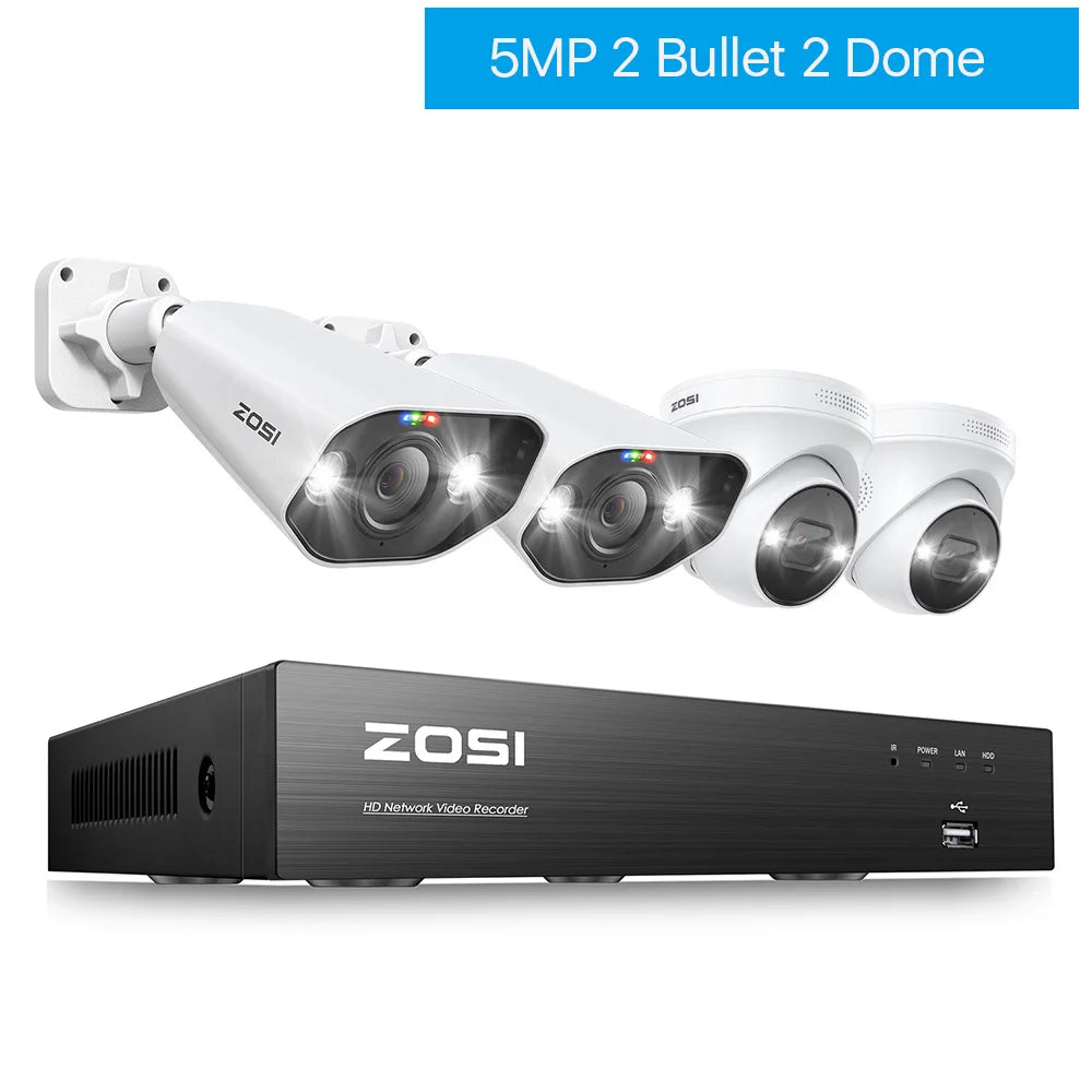 ZOSI 4K 8MP PoE Security Camera System – AI Human/Vehicle Detection
