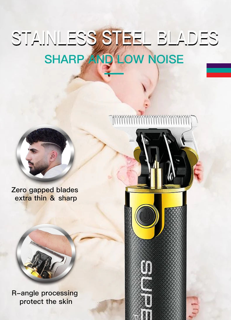 VGR Professional Hair Clipper T9 Hair Cutting Machine Cordless Haircut Machine Rechargeable Bald Barber Trimmer for Men V-082