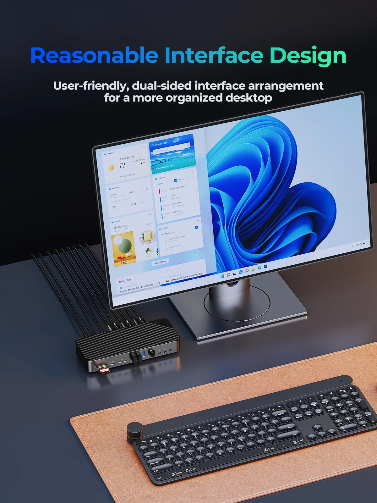 ORICO USB C Docking Station Type C to 8K30Hz DP HDMI-Com 5 Different Display RJ45 PD 22 in 1 Mult Audio 10Gbps HUB for Desktop