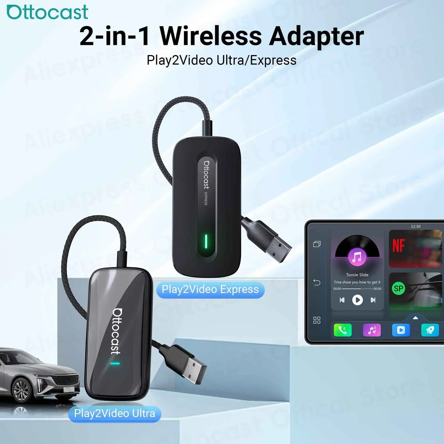 OTTOCAST Play2Video Ultra/Express Wireless CarPlay AI Box