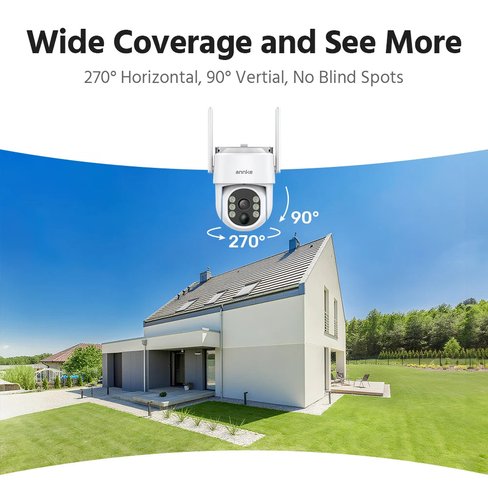 ANNKE 4MP Solar Wireless Camera System | 4CH NVR, Color Night Vision, Dual‑Band WiFi