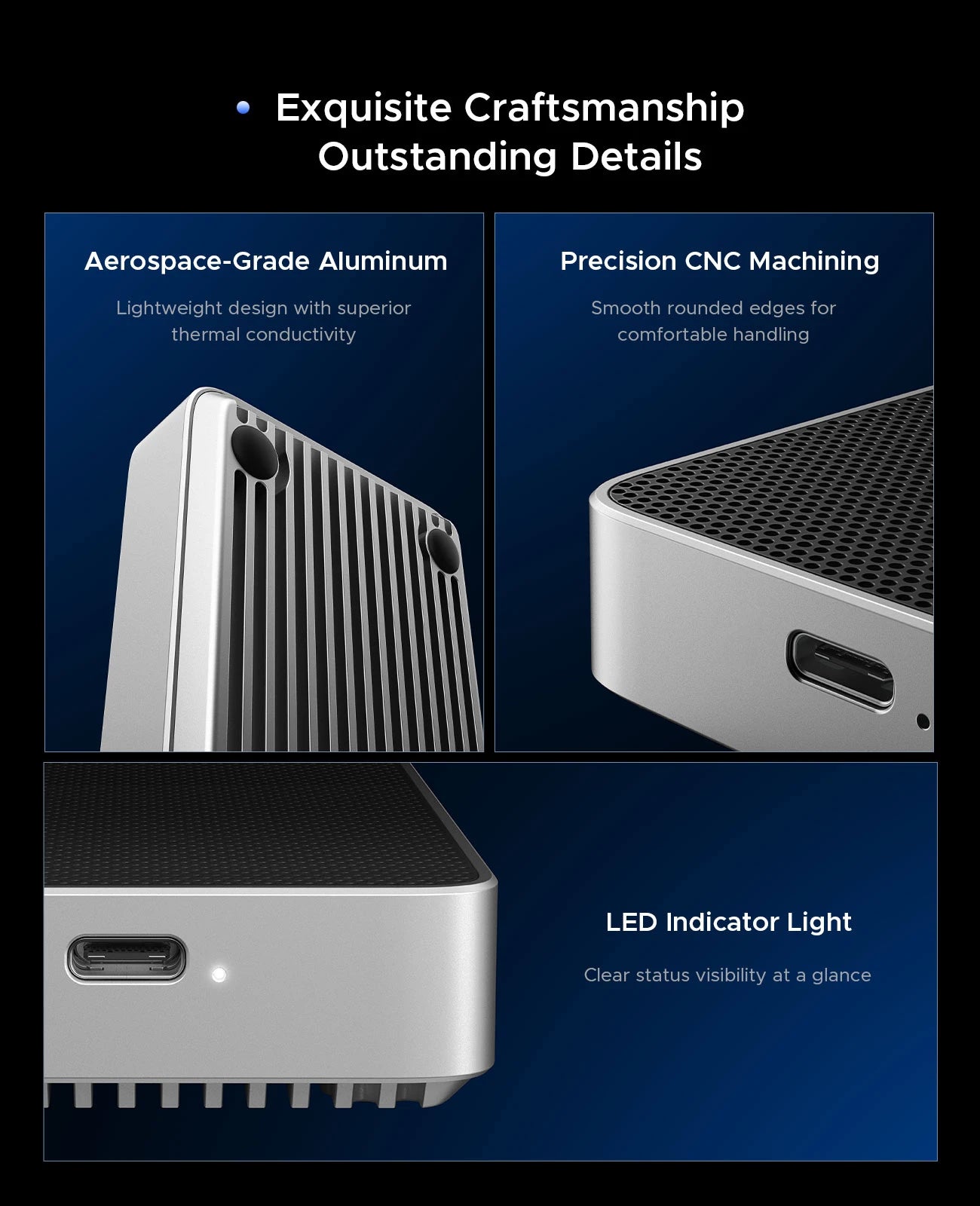 ORICO 80Gbps Thunderbolt 5‑Compatible M.2 NVMe SSD Enclosure with JHL9480 Chip