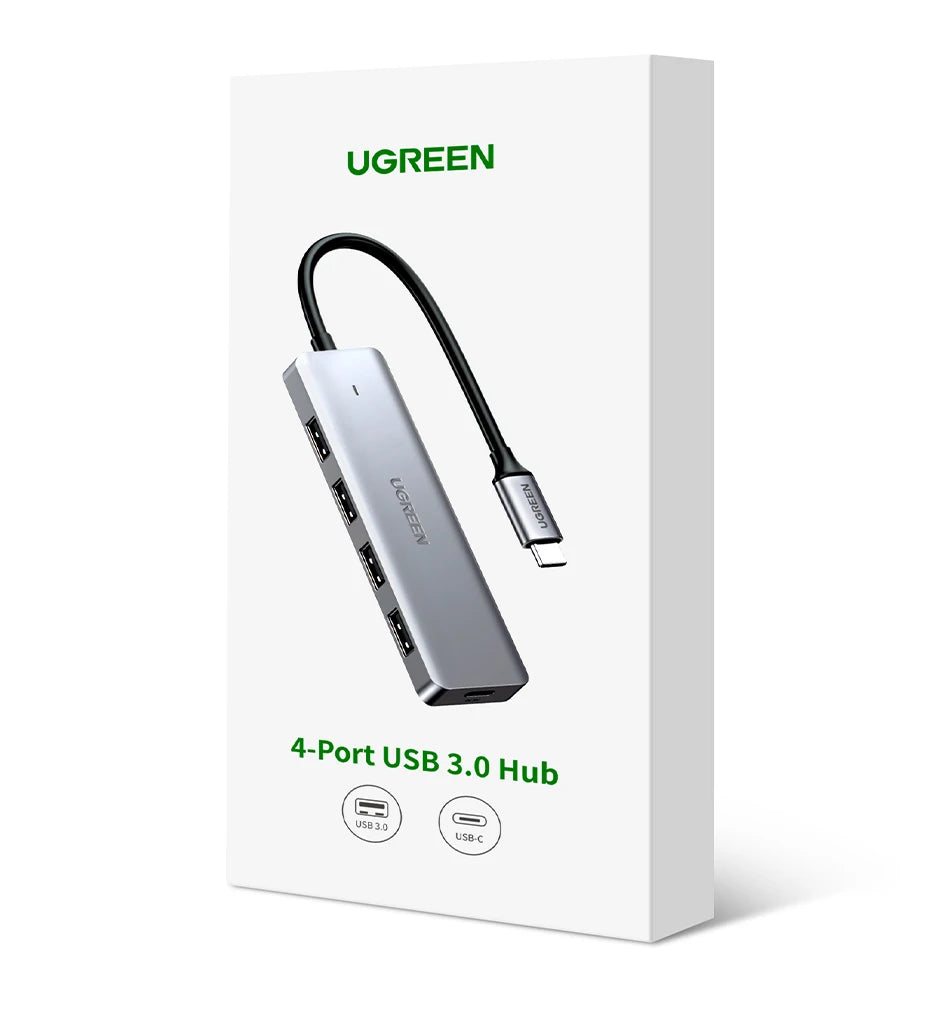 UGREEN USB‑C to USB 3.0 Hub | 4‑Port High‑Speed Splitter for MacBook, iPad & Samsung