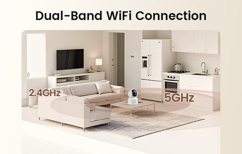 ZOSI C518 2K/4K Indoor Pan‑Tilt Smart WiFi Camera – 360° Baby & Pet Monitor with AI Human Tracking