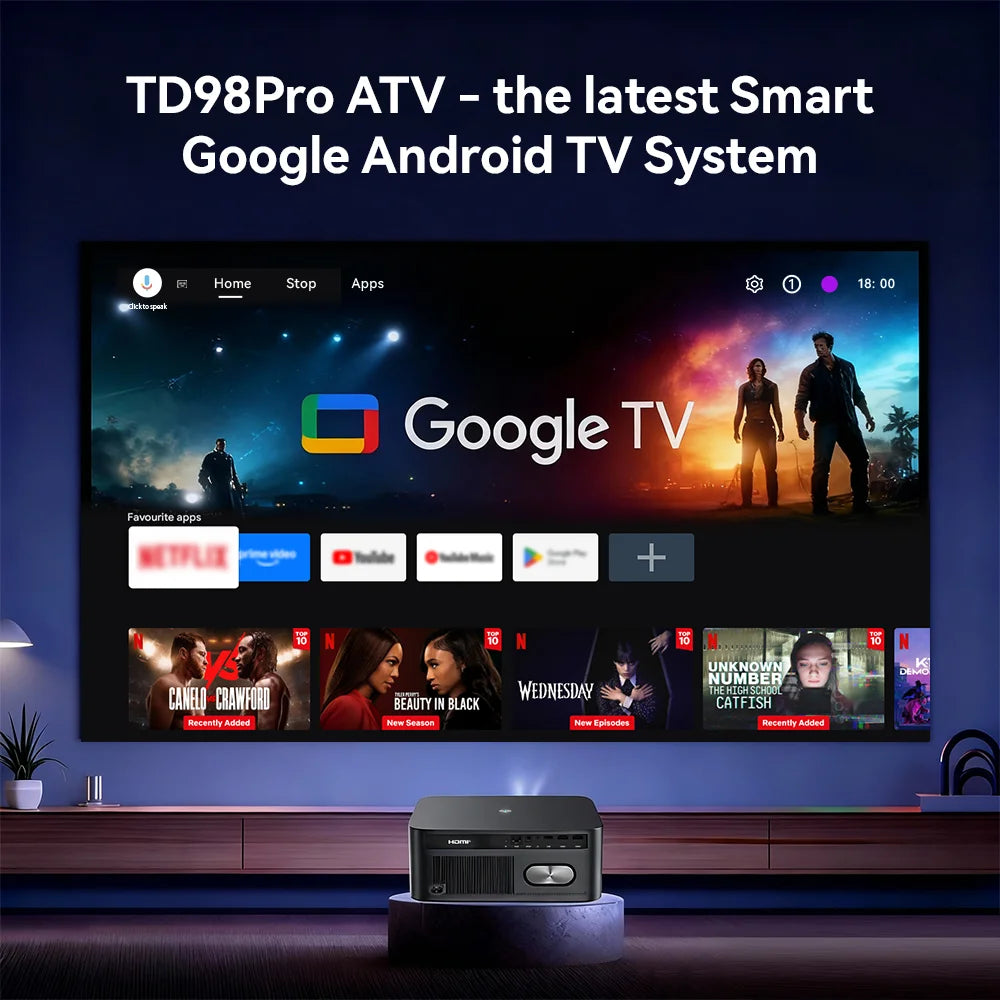 ThundeaL TD93 Pro Smart Mini Projector – Native 1080P Full HD, 4K Support,