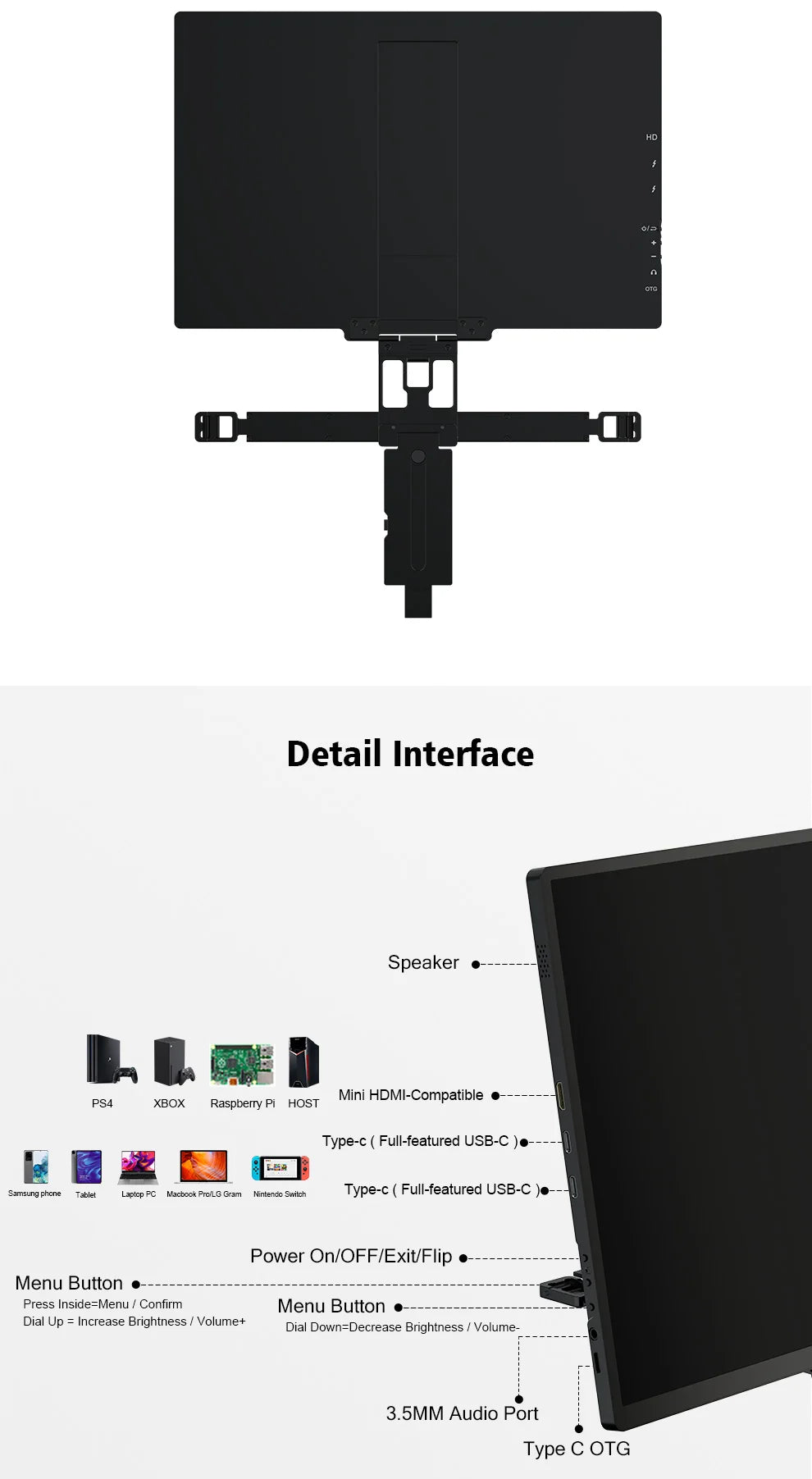 ZEUSLAP 2.5K QHD Portable Stacked Monitor | Kickstand, Travel Display