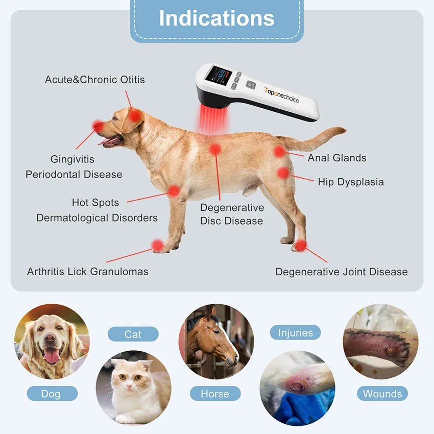 Toponechoice 880mW Professional Cold Laser Therapy Device – 650nm & 808nm
