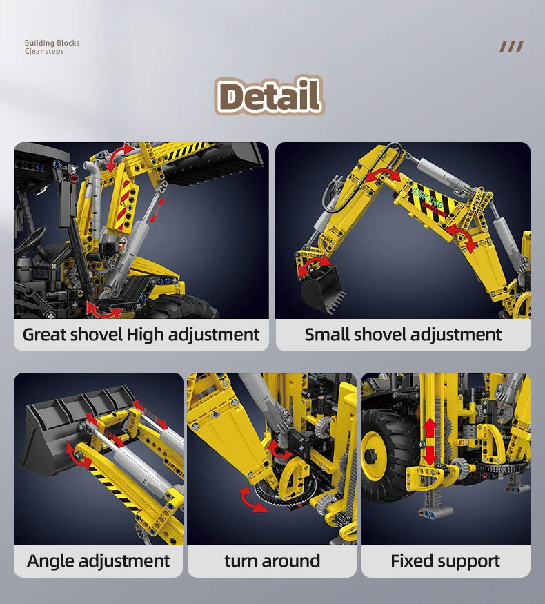 Mould King 17036 Motorized Bulldozer - detailed technical building block - Limetastore