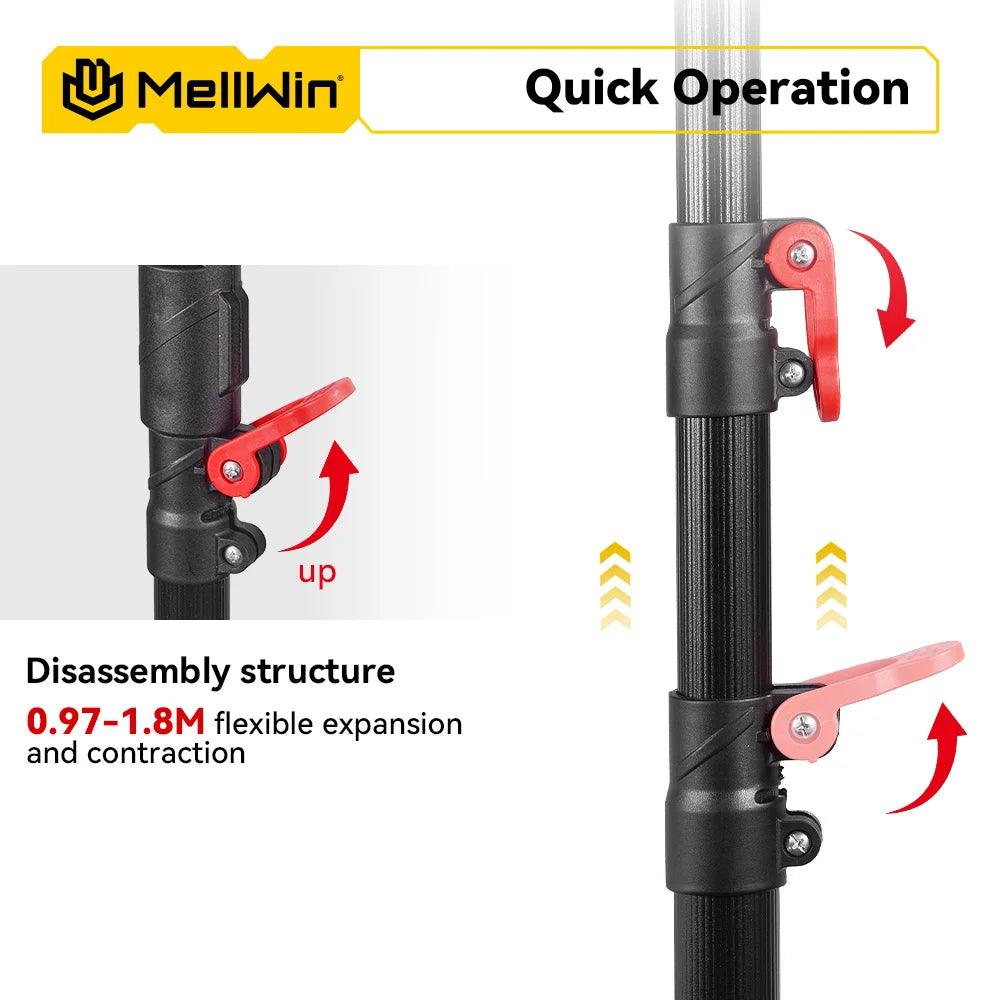 MELLWIN Brushless 50MM Electric Pruner Shear With 180CM Telescoping Pole Garden Pole Pruner Shear Tool For Makita 18VBattery Pin - Limetastore