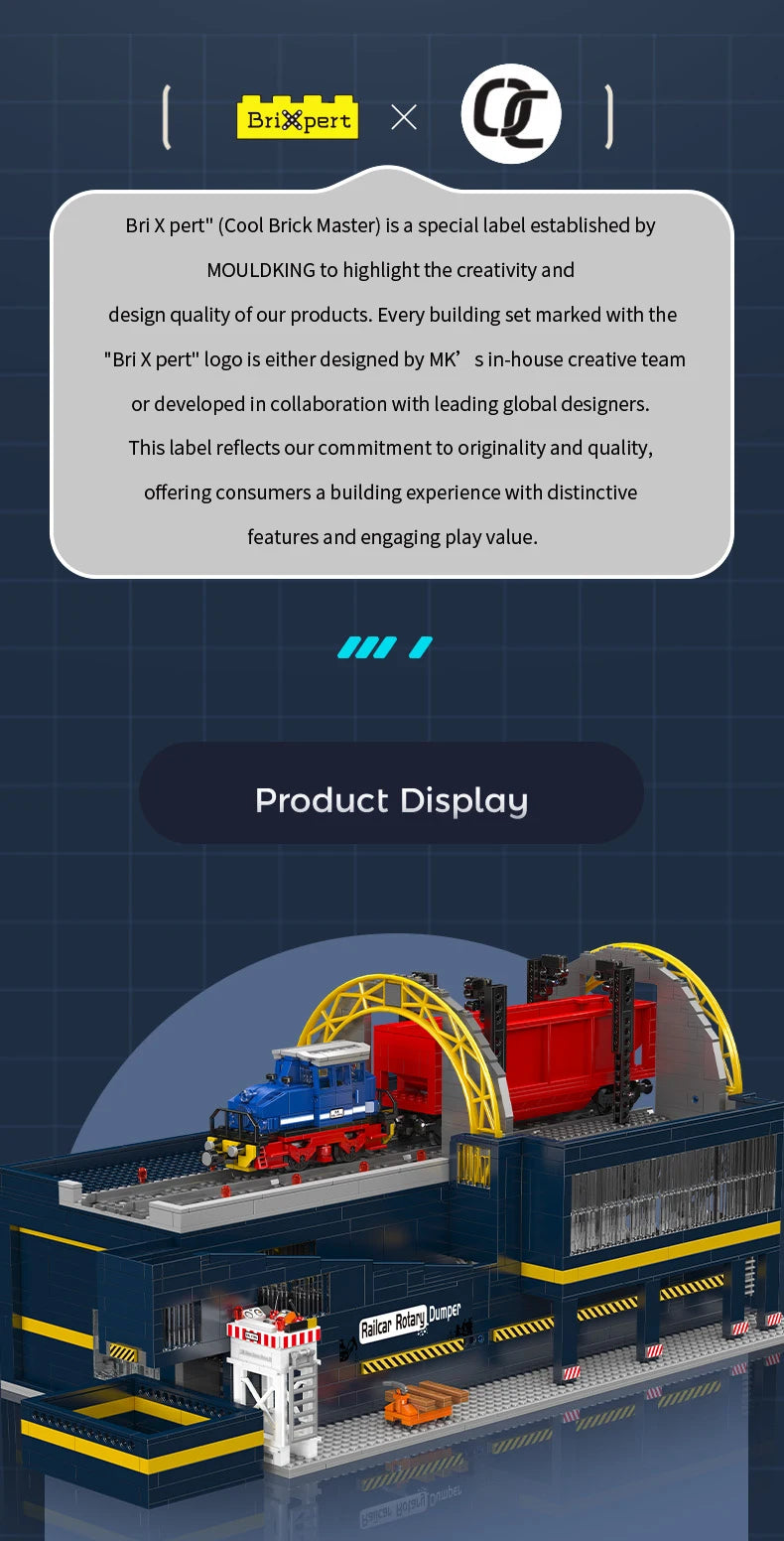 Mould King 17094 RC Railcar Rotary Dumper Building Set | Motorized Technical Train & Locomotive Building Blocks - Limetastore