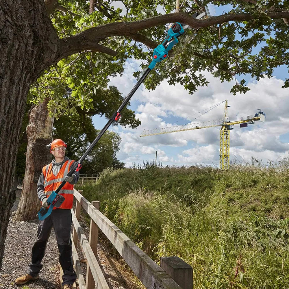 ONEVAN 8Inch Brushless Telescoping Pole Electric Chainsaw 40CM High Branch Saw Garden Pruning Tool For Makita 18V Battery Pin