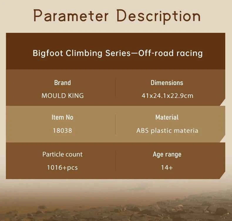 Mould King 18038 Remote‑Control Bigfoot Climbing Car - Limetastore