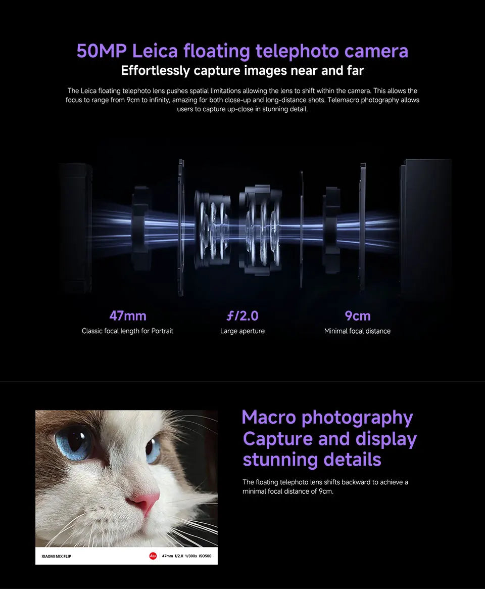 Global Version Xiaomi MIX Flip Smartphone New Snapdragon 8 Gen 3 CPU 50MP Leica Camera  12GB RAM 512GB ROM 6.86 inch Foldable Display NFC - Limetastore