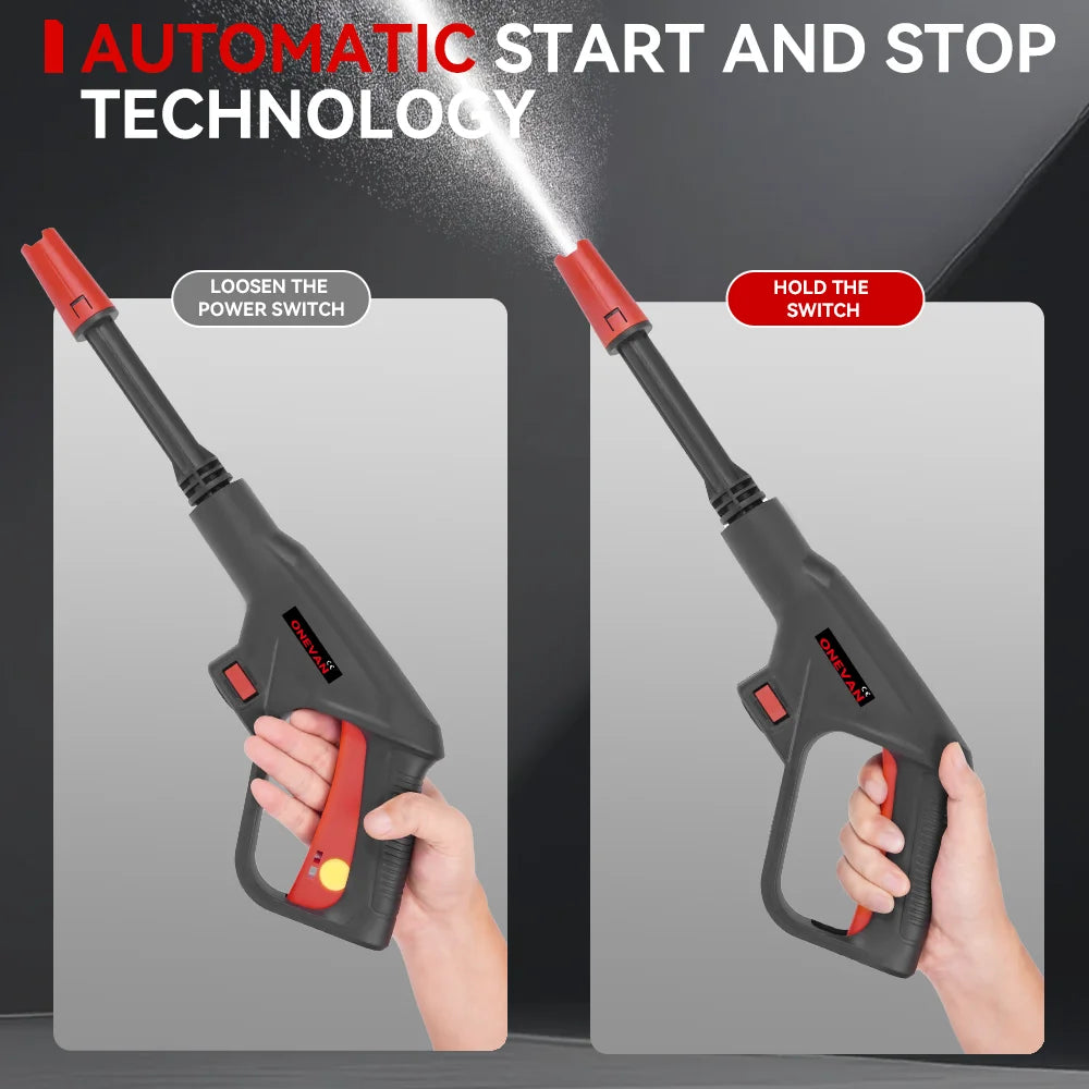 ONEVAN 4000W 220Bar High‑Pressure Washer | 2‑in‑1 Cordless Car & Garden Cleaner