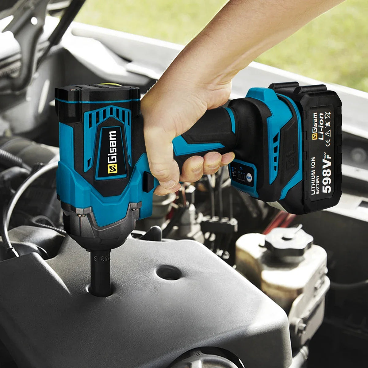 Gisam 1200N.m Brushless Impact Wrench 1/2" for Makita 18V