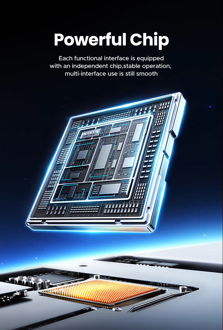 UGREEN Uno USB‑C Hub | 4K60Hz / 2K120Hz HDMI, RJ45 1000Mbps, PD100W, USB 3.0 Splitter for MacBook & Laptops