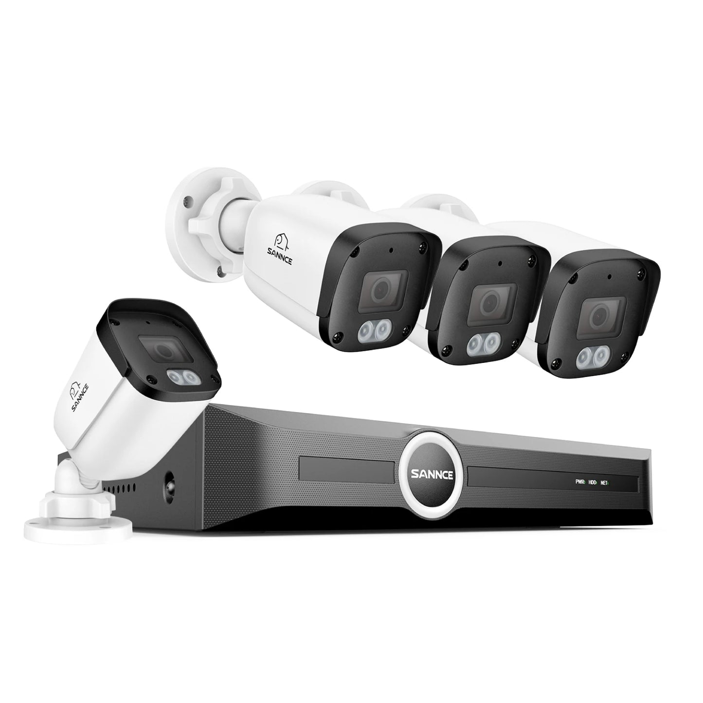 SANNCE 5MP Outdoor CCTV System | Human & Vehicle Detection, Audio Recording, IP67, 4× Cameras, 8CH NVR
