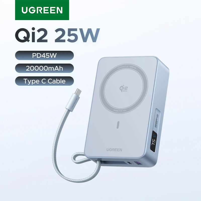 UGREEN Qi2 25W Magnetic Power Bank – 20000mAh / 10000mAh Fast Charging Portable