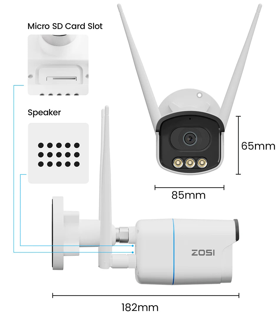 ZOSI 4K WiFi 6 Security Camera System – Aurora Lux True Color Night Vision, 8CH 8MP NVR with 8MP/5MP