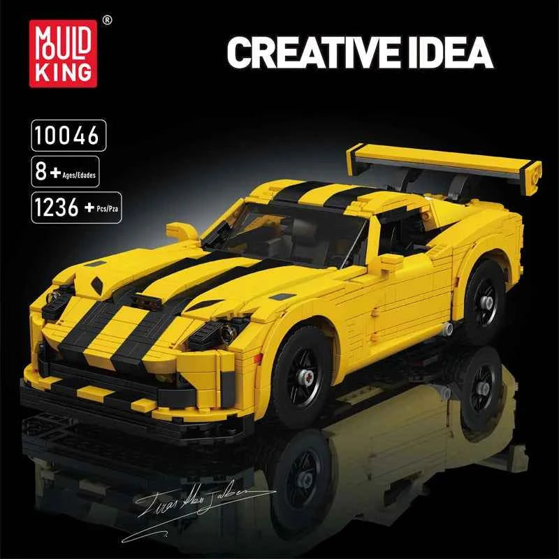 Mould King 10046 Yellow Sport Racing Car — MOC‑120125 Technical Building Block Set - Limetastore
