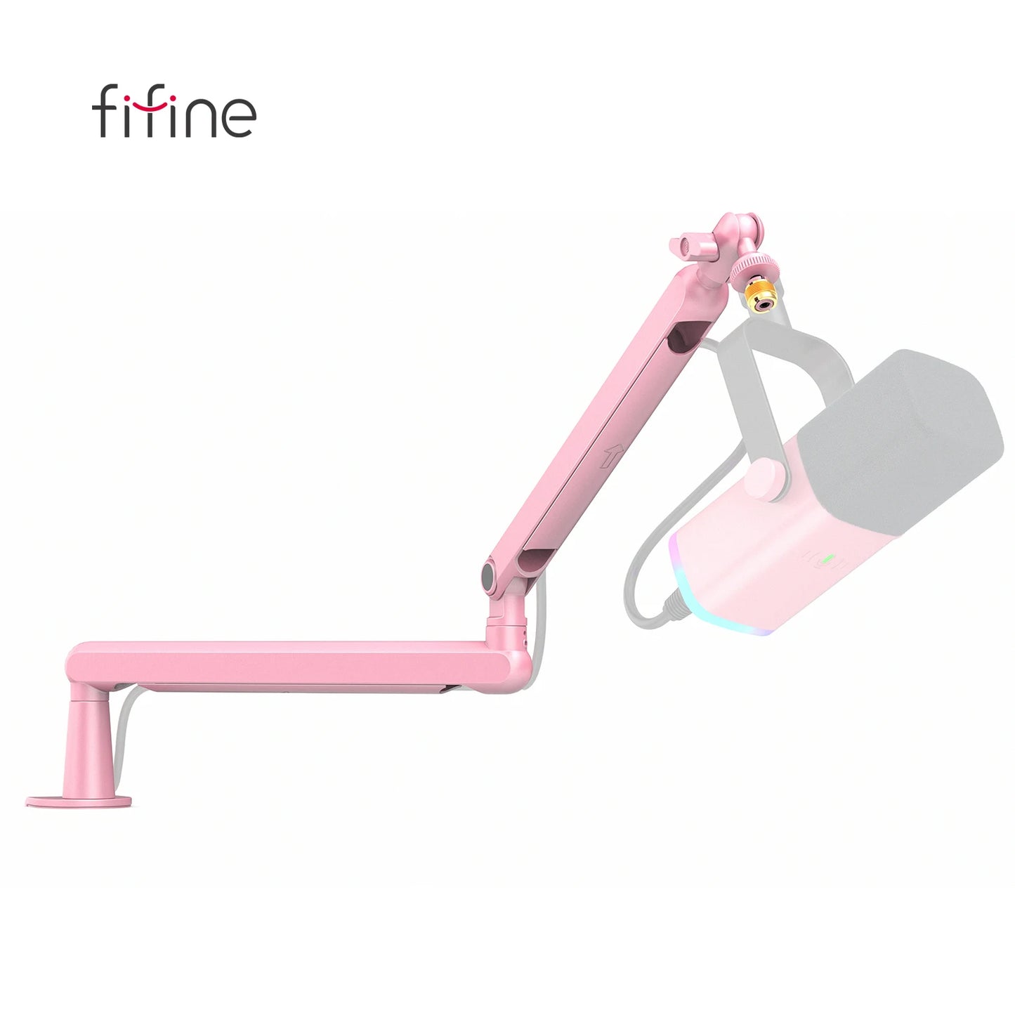 FIFINE BM88P Pink Low Profile Mic Boom Arm | Professional Metal Stand