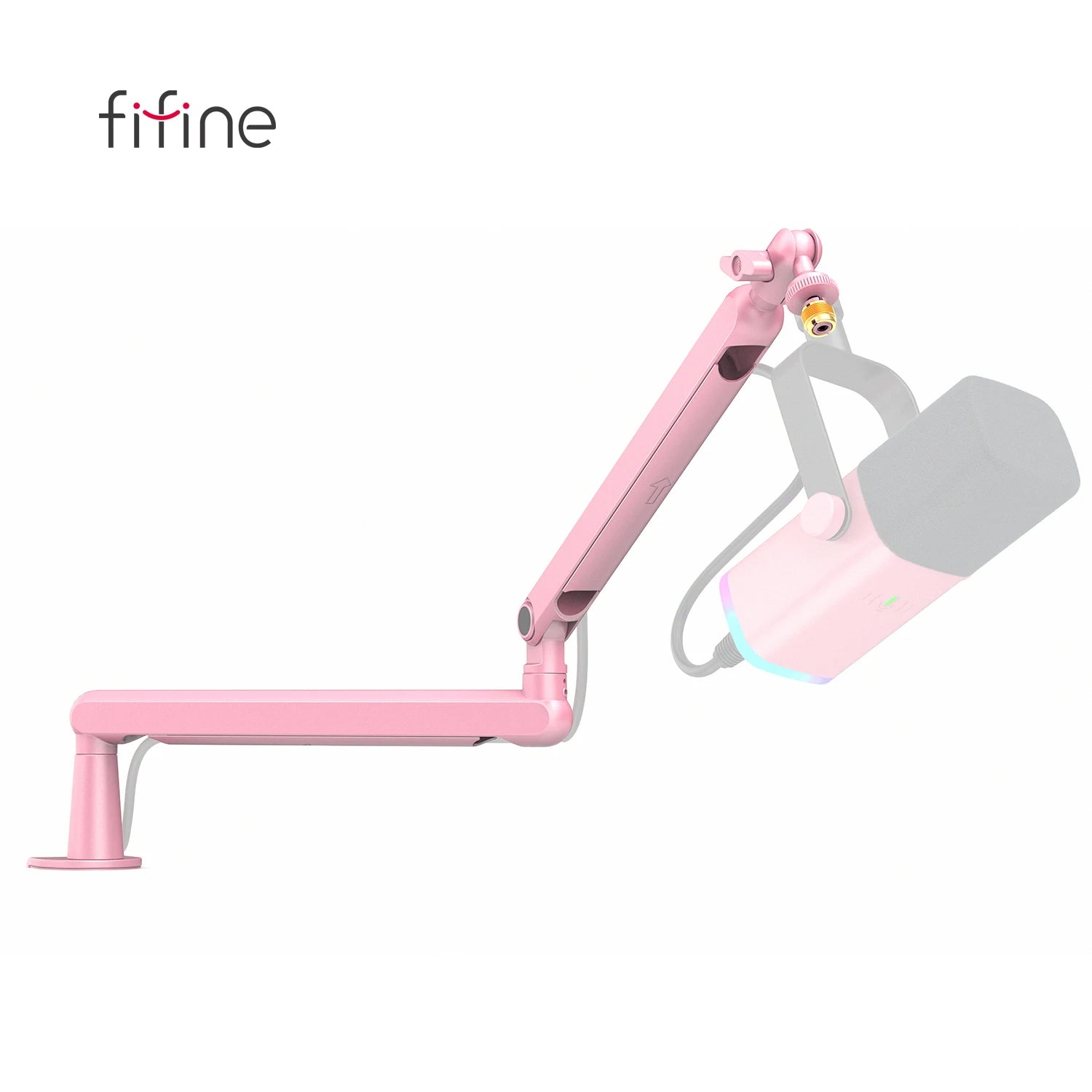 FIFINE BM88P Pink Low Profile Mic Boom Arm | Professional Metal Stand