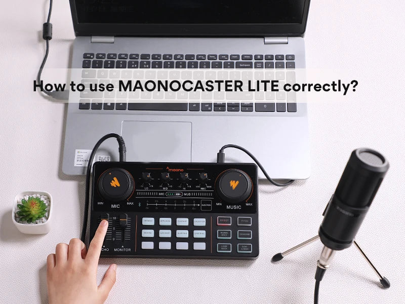 MaonoCaster AM200‑S1 – All‑in‑One Podcast Studio Audio Interface | Sound Card + Microphone Kit for Live Streaming, Recording, YouTube, PC & Phone