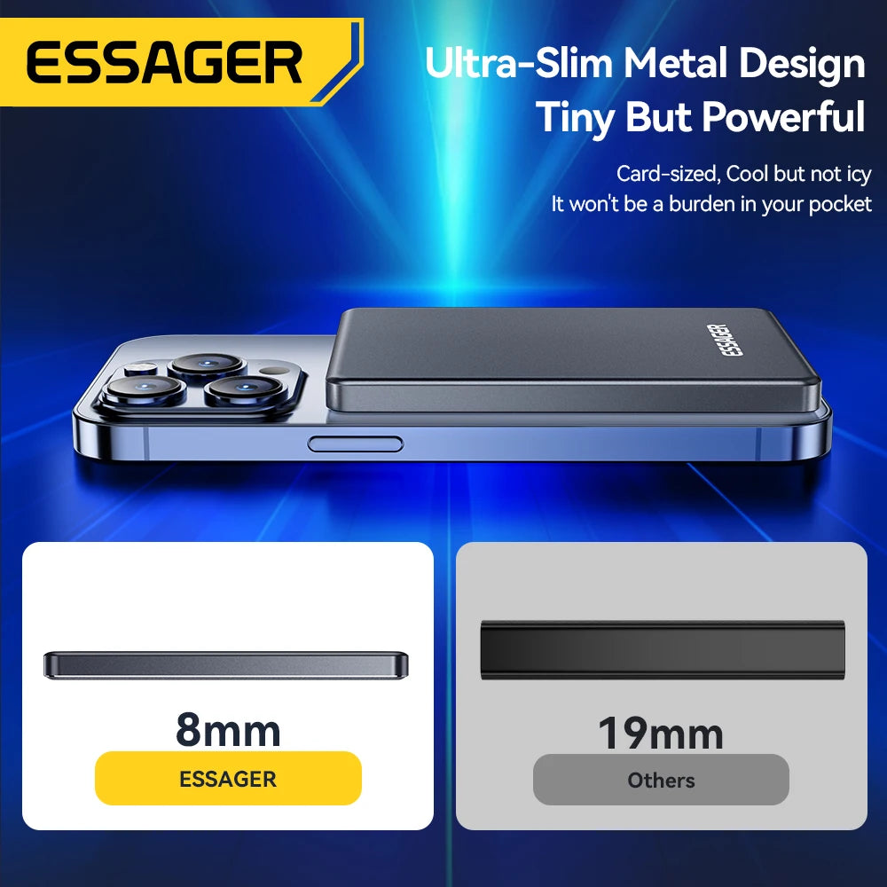 ESSAGER Thin Magnetic Wireless Power Bank 20W 5000mAh MagSafe
