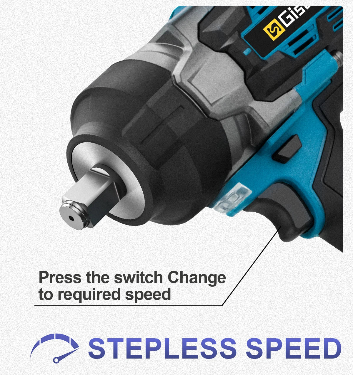Gisam 2800N.m Brushless Impact Wrench 1/2" for Makita 18V