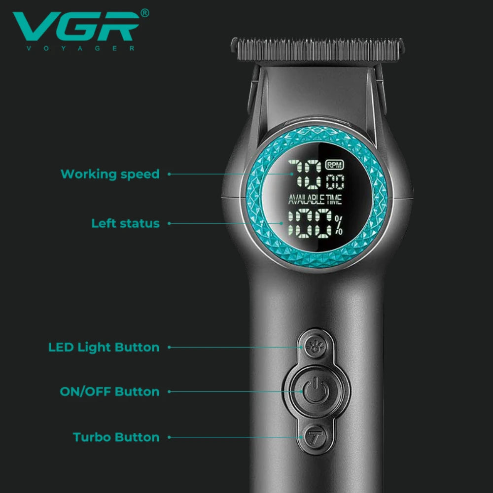 VGR Hair Trimmer Professional Barber Hair Clipper Electric 8000 RPM Hair Cutting Machine Haircut Cordless Trimmer for Men V-990
