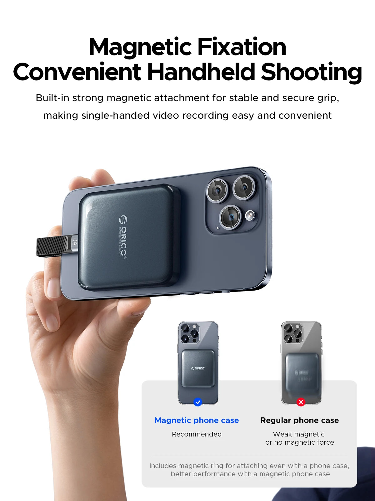 ORICO Magnetic Portable SSD USB3.2 20Gbps Supports 4K ProRes Video Recording for iPhone 15 Pro Series External Solid State Drive