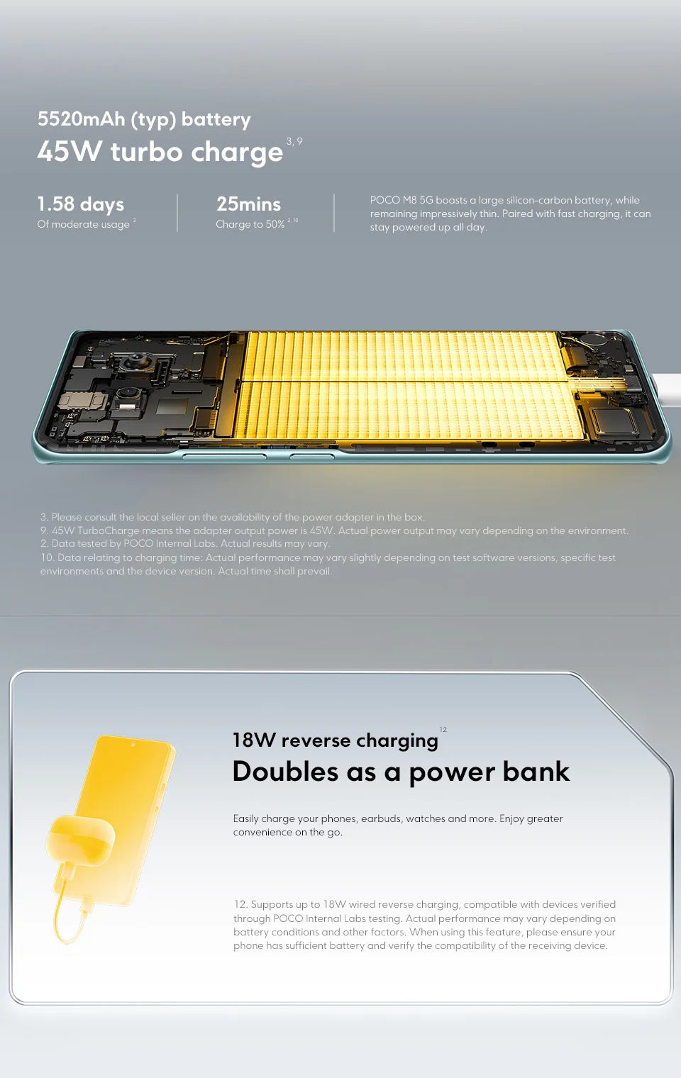 POCO M8 5G Smartphone Global Version Snapdragon® 6 Gen 3  Octa core 6.77" 120Hz Flow AMOLED Display 50MP Camera 5520mAh battery 45W turbo charging  NFC - Limetastore