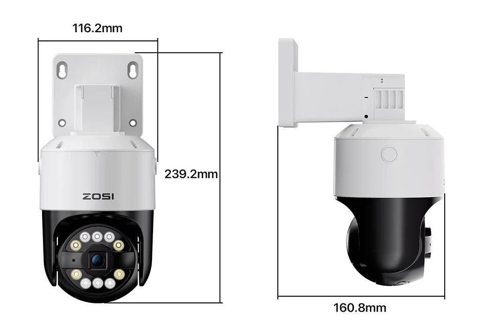 ZOSI 5MP PTZ PoE Security Camera System – 8CH 8MP NVR Kit with Two‑Way Audio | AI Face Detection
