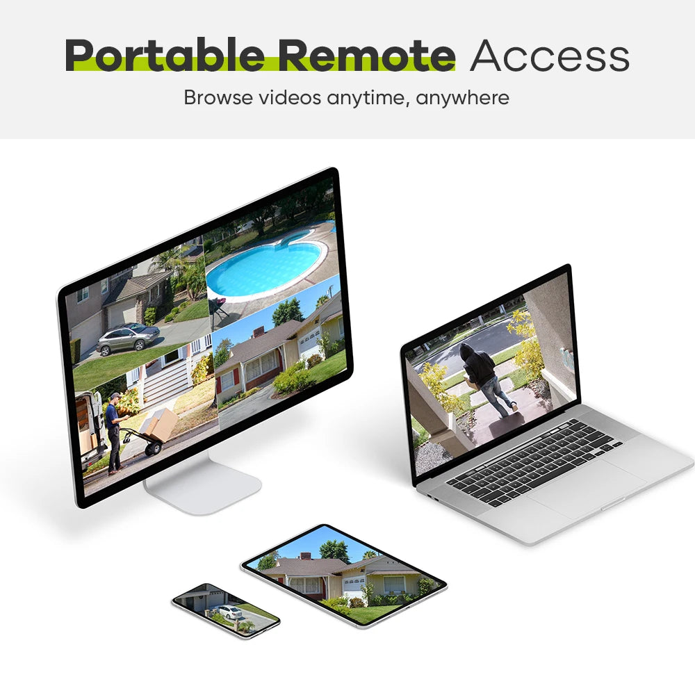 SANNCE 5MP PoE CCTV System | 8CH NVR, Audio Recording, 100ft Night Vision, Human & Vehicle Detection