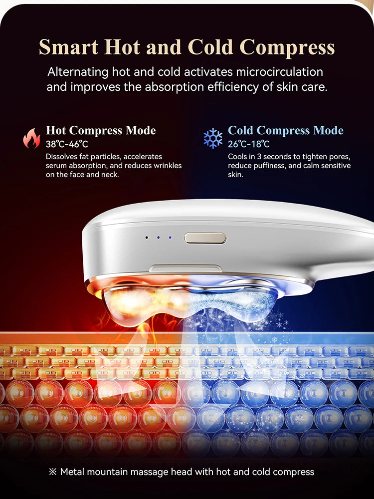 ANLAN 2‑in‑1 Guasha Device | EMS Dual‑Frequency, Hot/Cold, Facial & Body