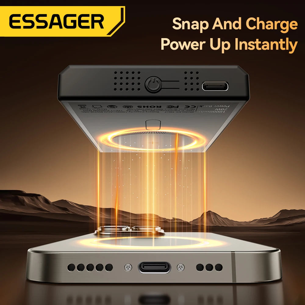ESSAGER Thin Magnetic Power Bank 20W 10000mAh MagSafe