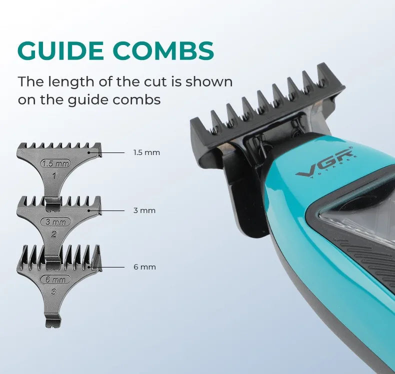 VGR Hair Trimmer Professional Hair Cutting Machine Cordless Barber Clipper Vector Motor Haircut Electric Trimmer for Men V-035C