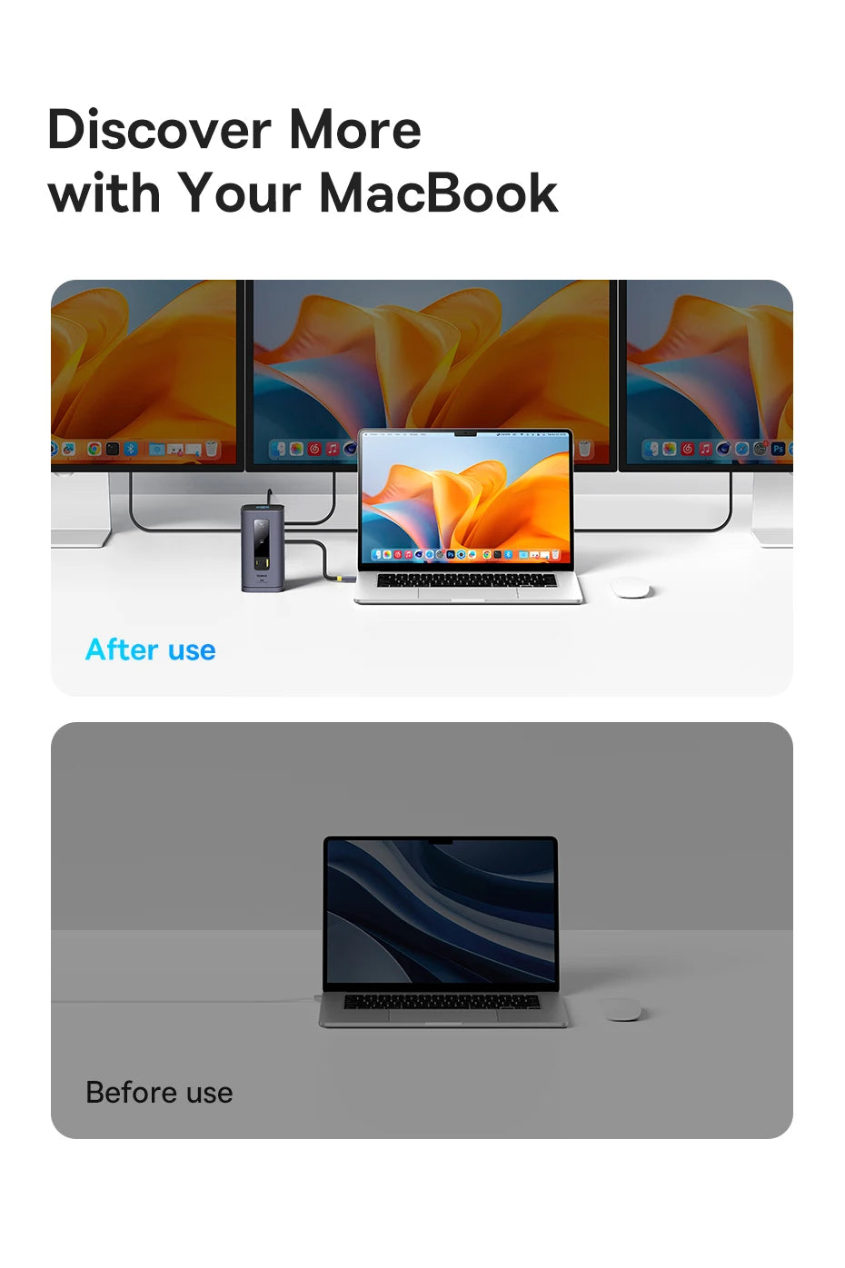 Baseus 11‑in‑1 USB‑C Hub | DP 4K@60Hz, HDMI, Triple Display, RJ45, PD 100W, USB 3.1 Docking Station