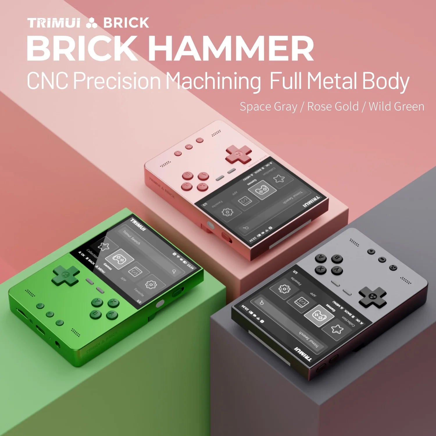 AMPOWN TRIMUI BRICK Metal Retro Games Console Portable Handheld Game Player CNC 3.2 IPS Screen Linux System Video Gaming Device - Limetastore